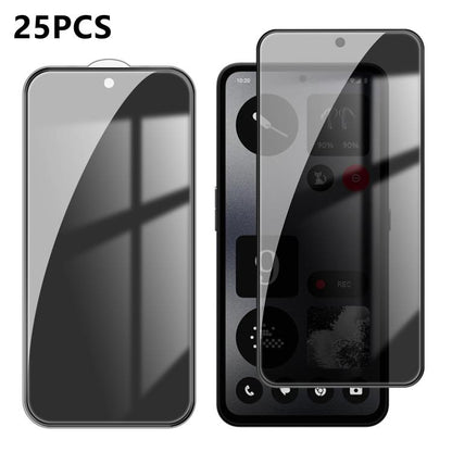 25pcs High-Aluminum Full-Coverage Anti-Fingerprint Screen-Printed Privacy Tempered Glass Film, For Nothing Phone 4b, For Nothing Phone 4a Pro, For Nothing Phone 4a, For Nothing Phone 3a Lite, For Nothing Phone 3, For Nothing CMF Phone 2 Pro            ...