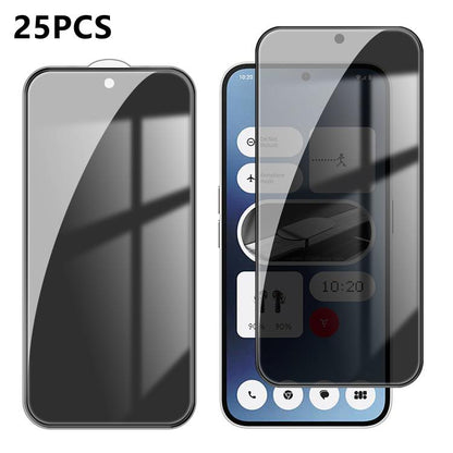 25pcs High-Aluminum Full-Coverage Anti-Fingerprint Screen-Printed Privacy Tempered Glass Film, For Nothing Phone 4b, For Nothing Phone 4a Pro, For Nothing Phone 4a, For Nothing Phone 3a Lite, For Nothing Phone 3, For Nothing CMF Phone 2 Pro            ...