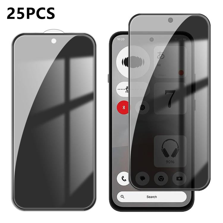 25pcs High-Aluminum Full-Coverage Anti-Fingerprint Screen-Printed Privacy Tempered Glass Film, For Nothing Phone 4b, For Nothing Phone 4a Pro, For Nothing Phone 4a, For Nothing Phone 3a Lite, For Nothing Phone 3, For Nothing CMF Phone 2 Pro            ...
