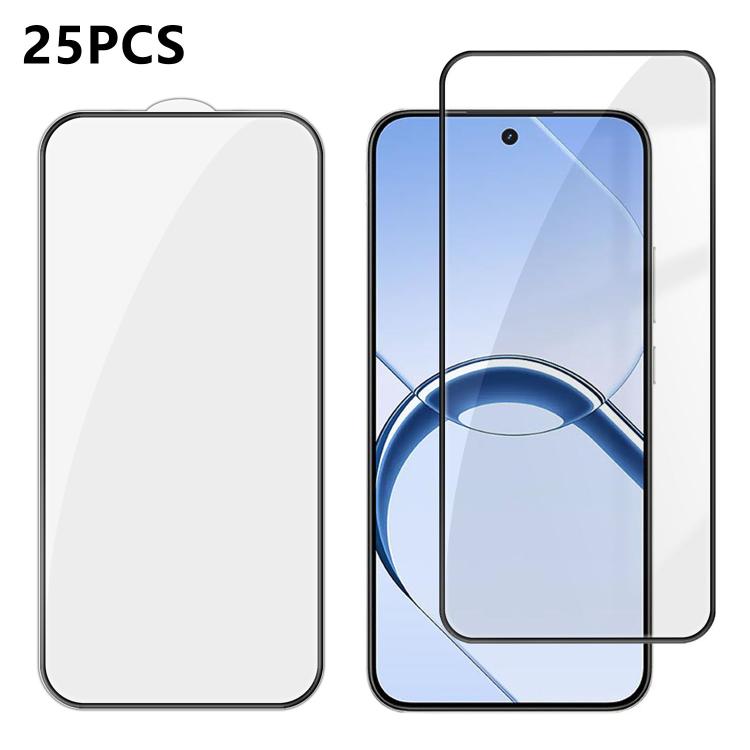 25pcs High-Aluminum Full-Coverage Anti-Fingerprint Screen-Printed HD Tempered Glass Film, For Realme P4R 5G, For Realne 16T 5G, For Realme C100 5G, For Realme C100 4G, For Realme Narzo 100 Lite 5G, For Realme Neo8 5G, For Realme 16 5G                  ...