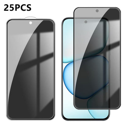 25pcs High-Aluminum Full-Coverage Anti-Fingerprint Screen-Printed Privacy Tempered Glass Film, For Realme P4R 5G, For Realne 16T 5G, For Realme C100 5G, For Realme C100 4G, For Realme Narzo 100 Lite 5G, For Realme Neo8 5G, For Realme 16 5G             ...