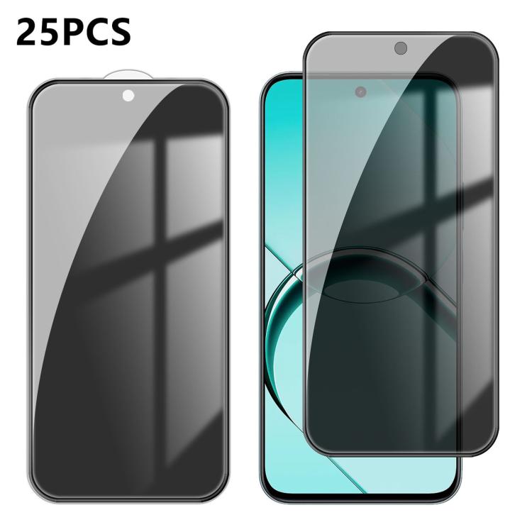 25pcs High-Aluminum Full-Coverage Anti-Fingerprint Screen-Printed Privacy Tempered Glass Film, For Realme P4R 5G, For Realne 16T 5G, For Realme C100 5G, For Realme C100 4G, For Realme Narzo 100 Lite 5G, For Realme Neo8 5G, For Realme 16 5G             ...
