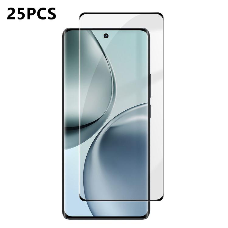 25pcs High-Aluminum Full-Coverage Anti-Fingerprint Screen-Printed HD Curved Tempered Glass Film, For Realme 15 Pro 5G, For Realme 15 5G, For Realme 14 Pro+, For Realme 14 Pro