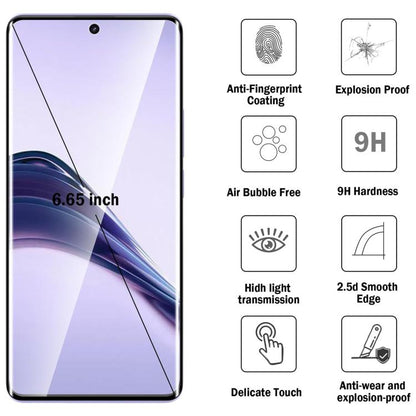 25pcs High-Aluminum Full-Coverage Anti-Fingerprint Screen-Printed HD Curved Tempered Glass Film, For Realme 15 Pro 5G, For Realme 15 5G, For Realme 14 Pro+, For Realme 14 Pro