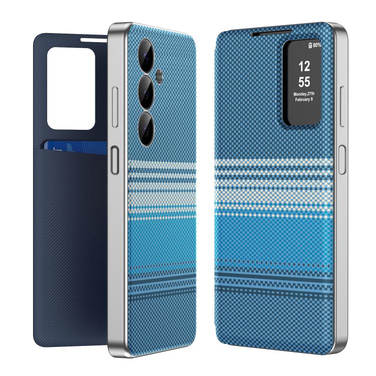 Rainbow Plaid Pattern Smart View Vegan Leather Phone Case, For Samsung Galaxy S26+ 5G, For Samsung Galaxy S26 Ultra 5G, For Samsung Galaxy S26 5G, For Samsung Galaxy A57 5G, For Samsung Galaxy A37 5G, For samsung Galaxy S25 FE 5G                       ...