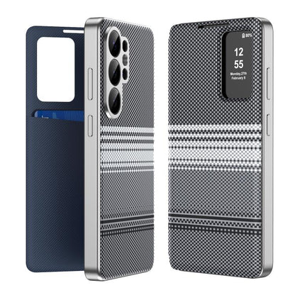 Rainbow Plaid Pattern Smart View Vegan Leather Phone Case, For Samsung Galaxy S26+ 5G, For Samsung Galaxy S26 Ultra 5G, For Samsung Galaxy S26 5G, For Samsung Galaxy A57 5G, For Samsung Galaxy A37 5G, For samsung Galaxy S25 FE 5G                       ...