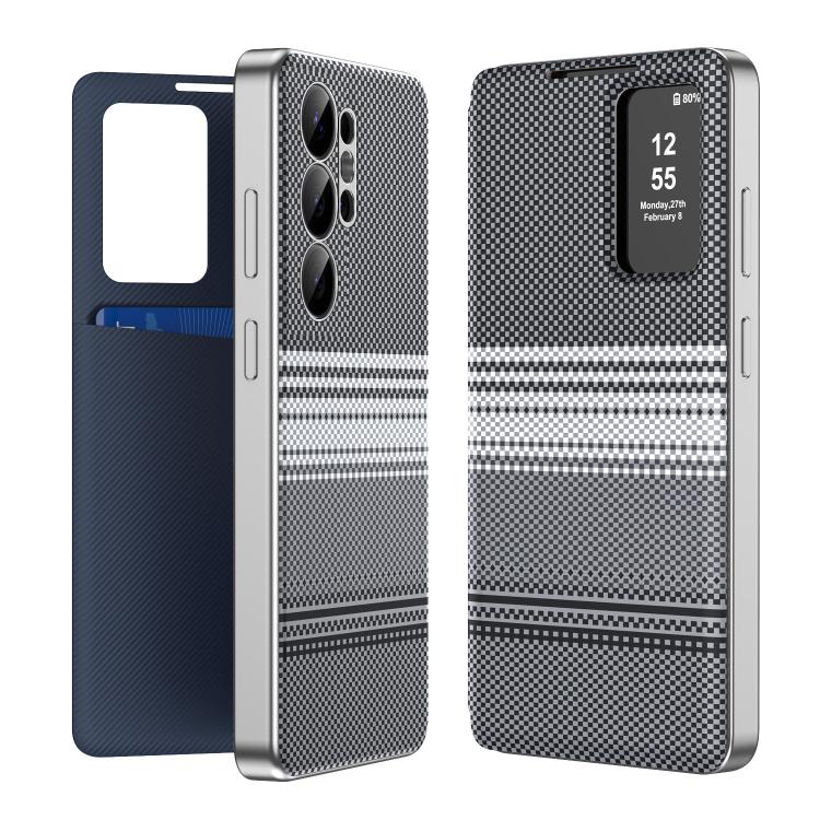 Rainbow Plaid Pattern Smart View Vegan Leather Phone Case, For Samsung Galaxy S26+ 5G, For Samsung Galaxy S26 Ultra 5G, For Samsung Galaxy S26 5G, For Samsung Galaxy A57 5G, For Samsung Galaxy A37 5G, For samsung Galaxy S25 FE 5G                       ...