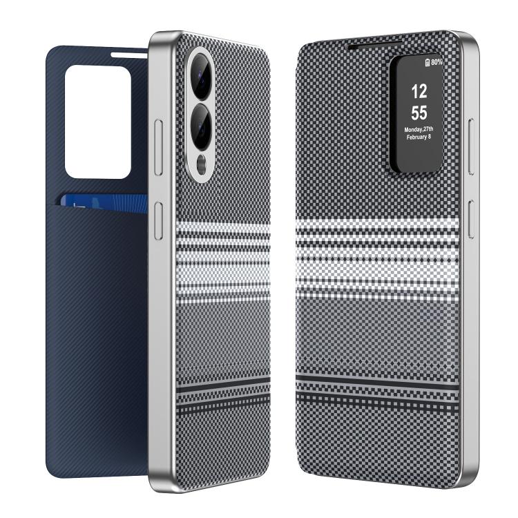 Rainbow Plaid Pattern Smart View Vegan Leather Phone Case, For Samsung Galaxy S26+ 5G, For Samsung Galaxy S26 Ultra 5G, For Samsung Galaxy S26 5G, For Samsung Galaxy A57 5G, For Samsung Galaxy A37 5G, For samsung Galaxy S25 FE 5G                       ...