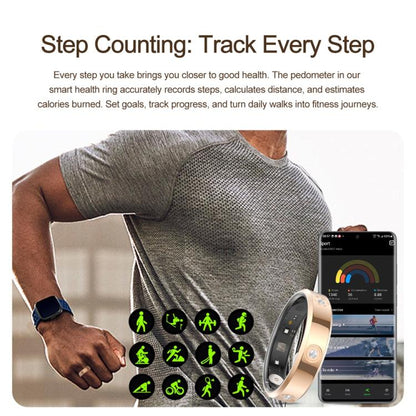 HR01 SIZE 9 Smart Ring, Support Heart Rate / Blood Oxygen / Sleep Monitoring / Female Menstrual Cycle, SIZE 9