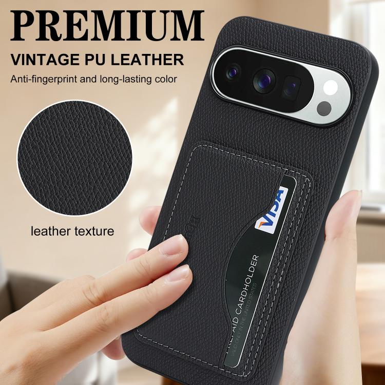Retro Vegan Leather Magnetic Card Holder Back Phone Case, For Google Pixel 10 Pro XL, For Google Pixel 10 / 10 Pro, For Google Pixel 9 Pro XL, For Google Pixel 9 / 9 Pro