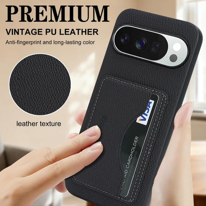 Retro Vegan Leather Magnetic Card Holder Back Phone Case, For Google Pixel 10 Pro XL, For Google Pixel 10 / 10 Pro, For Google Pixel 9 Pro XL, For Google Pixel 9 / 9 Pro