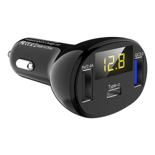 Adaptateur d'alimentation pour voiture C02 Chargeur de téléphone de voiture Type-C Chargeur rapide QC3.0 Double ports USB DC5V 2.4A 12V 24V Alimentation allume-cigare, C02