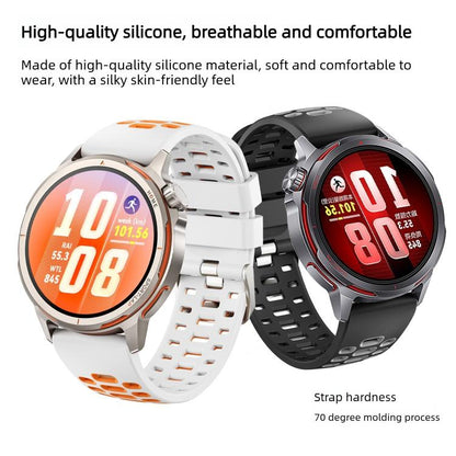 Two Color Perforated Silicone Watch Band, For Huawei Watch GT Runner 2