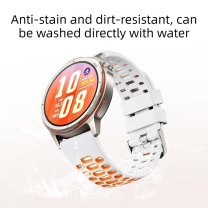 Two Color Perforated Silicone Watch Band, For Huawei Watch GT Runner 2
