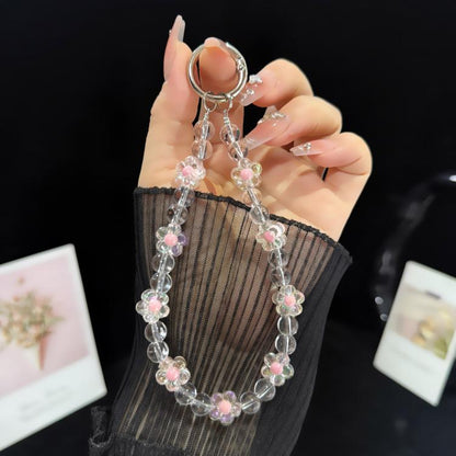 Interlaced Beaded Butterfly Tassel Phone Strap, Pink, Colorful, Blue