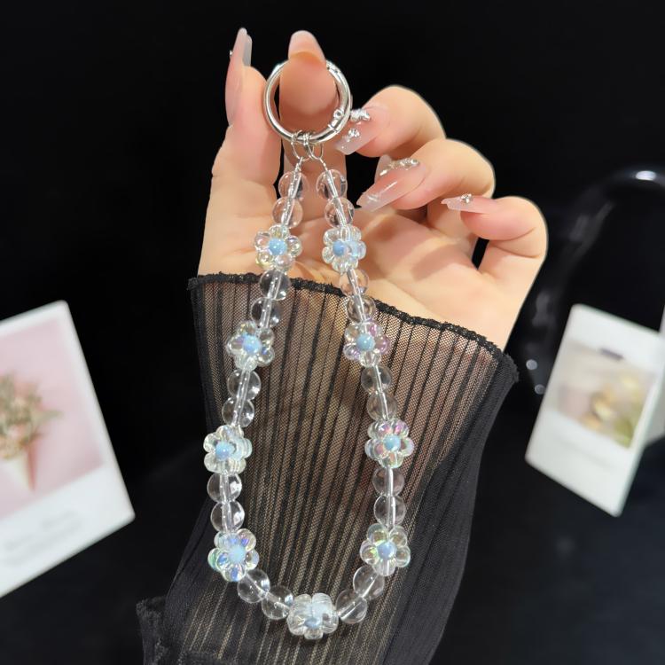 Interlaced Beaded Butterfly Tassel Phone Strap, Pink, Colorful, Blue