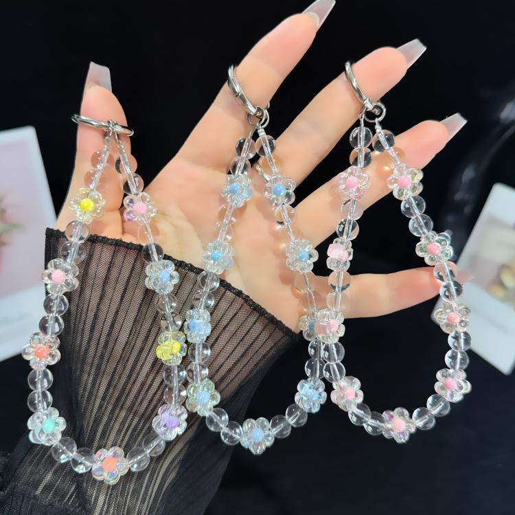 Interlaced Beaded Butterfly Tassel Phone Strap, Pink, Colorful, Blue