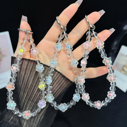 Interlaced Beaded Butterfly Tassel Phone Strap, Pink, Colorful, Blue