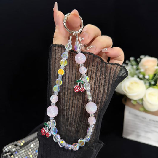 Star Fantasy Beaded Crystal Phone Chain, Pink, White, Blue