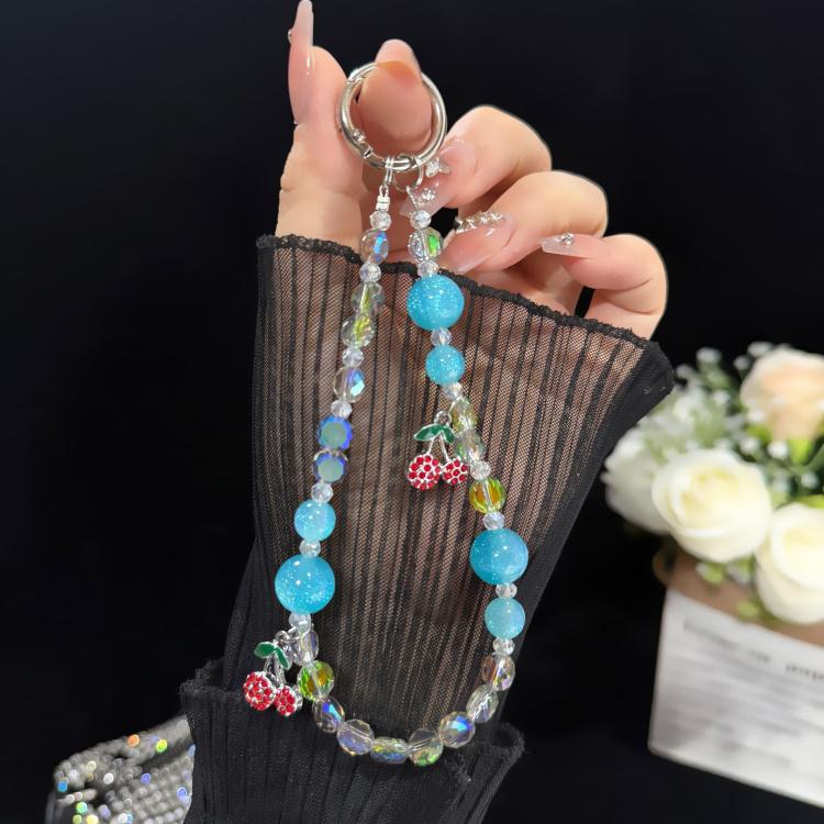 Star Fantasy Beaded Crystal Phone Chain, Pink, White, Blue
