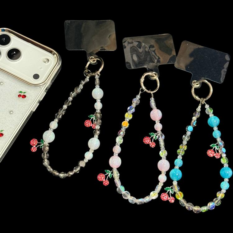 Star Fantasy Beaded Crystal Phone Chain, Pink, White, Blue