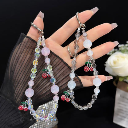 Star Fantasy Beaded Crystal Phone Chain, Pink, White, Blue