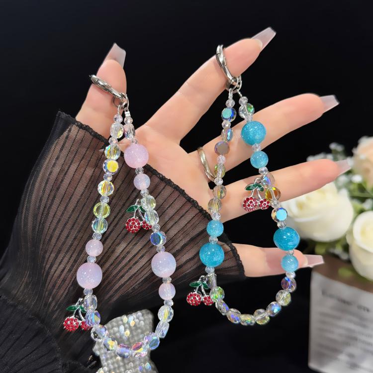 Star Fantasy Beaded Crystal Phone Chain, Pink, White, Blue