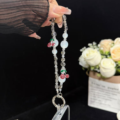 Star Fantasy Beaded Crystal Phone Chain, Pink, White, Blue