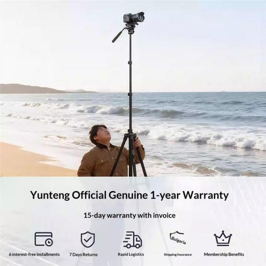 YUNTENG VCT-4000 Professionelles Kamera-Stativ für DSLR-Kameras und Handys, ausziehbar auf 400 cm, VCT-4000