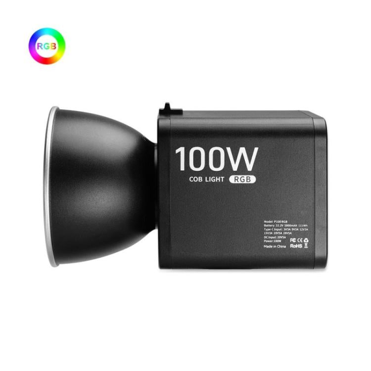 VLOGLITE P100RGB 2700K-6500K Wiederaufladbare Studiobeleuchtung Kabellose Fotografie 100W COB-Lampe, P100RGB
