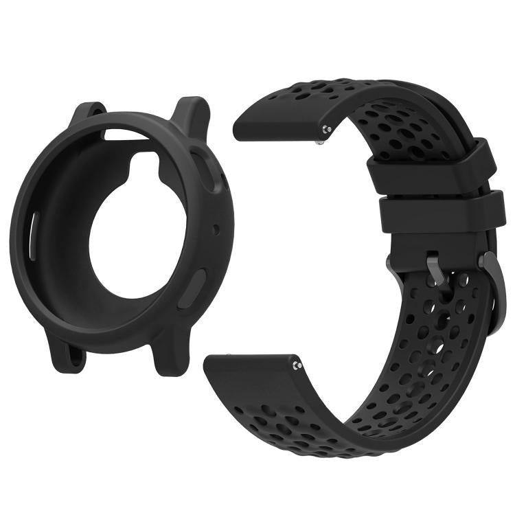 Silicone Soft Case and Solid Color Perforated Silicone Watch Band, For Amazfit Active Max