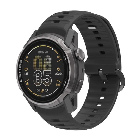 Solid Color Wavy Textured Black Pin Buckle Silicone Watch Band, For COROS APEX 4 46mm, For COROS APEX 4 42mm