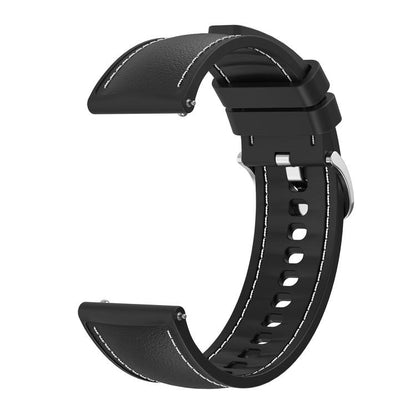 Stitched Silicone Hybrid Vegan Leather Watch Band, 20mm, 22mm
