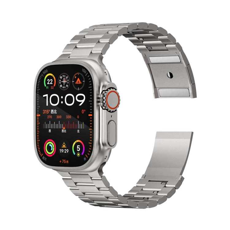 Three Beads Magnetic Clasp Titanium Alloy Watch Band, For Apple Watch 46mm / 49mm / 45mm / 44mm, For Apple Watch 42mm / 41mm / 40mm / 38mm