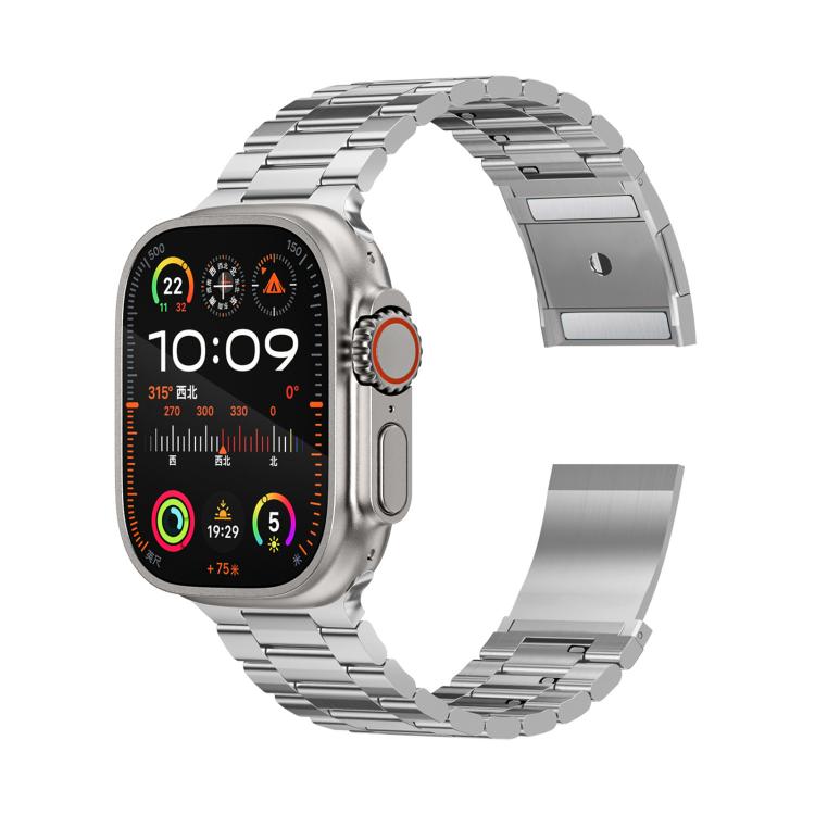 Three Beads Magnetic Clasp Titanium Alloy Watch Band, For Apple Watch 46mm / 49mm / 45mm / 44mm, For Apple Watch 42mm / 41mm / 40mm / 38mm