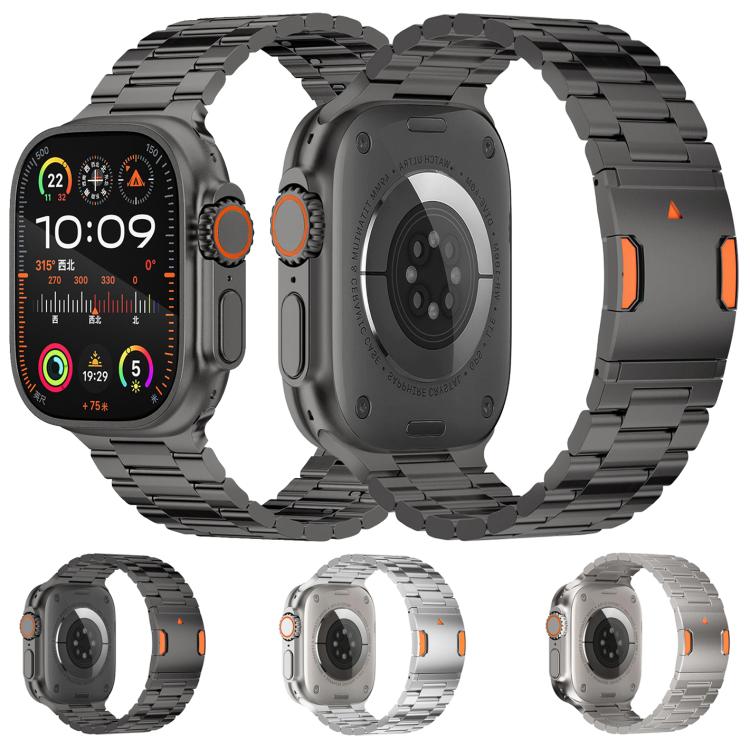 Three Beads Magnetic Clasp Titanium Alloy Watch Band, For Apple Watch 46mm / 49mm / 45mm / 44mm, For Apple Watch 42mm / 41mm / 40mm / 38mm