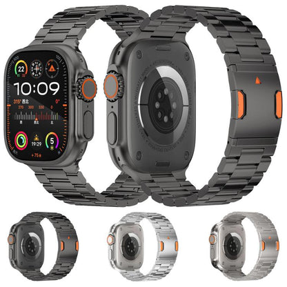 Three Beads Magnetic Clasp Titanium Alloy Watch Band, For Apple Watch 46mm / 49mm / 45mm / 44mm, For Apple Watch 42mm / 41mm / 40mm / 38mm