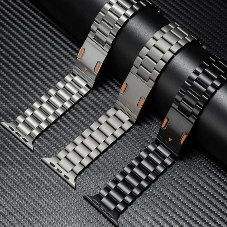 Three Beads Magnetic Clasp Titanium Alloy Watch Band, For Apple Watch 46mm / 49mm / 45mm / 44mm, For Apple Watch 42mm / 41mm / 40mm / 38mm