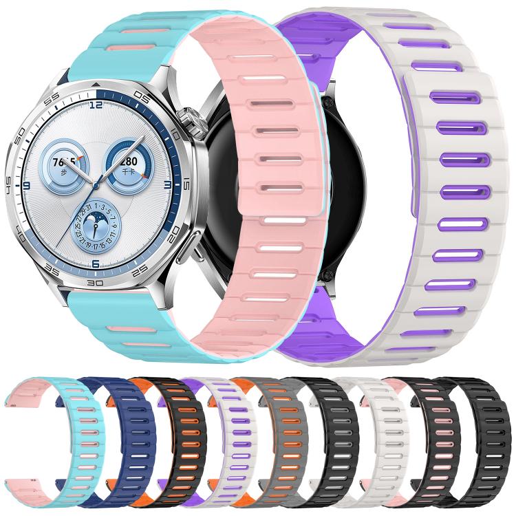 Macaron Color Design Magnetic Silicone Watch Band, 20mm, 22mm