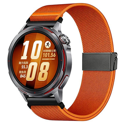 Stretch Nylon Titanium Gray Fly Horse Buckle Watch Band, 18mm, 20mm, 22mm