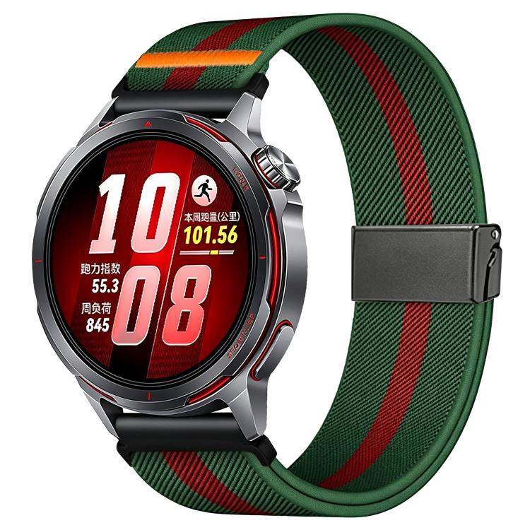 Stretch Nylon Titanium Gray Fly Horse Buckle Watch Band, 18mm, 20mm, 22mm