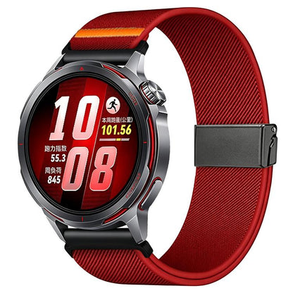 Stretch Nylon Titanium Gray Fly Horse Buckle Watch Band, 18mm, 20mm, 22mm