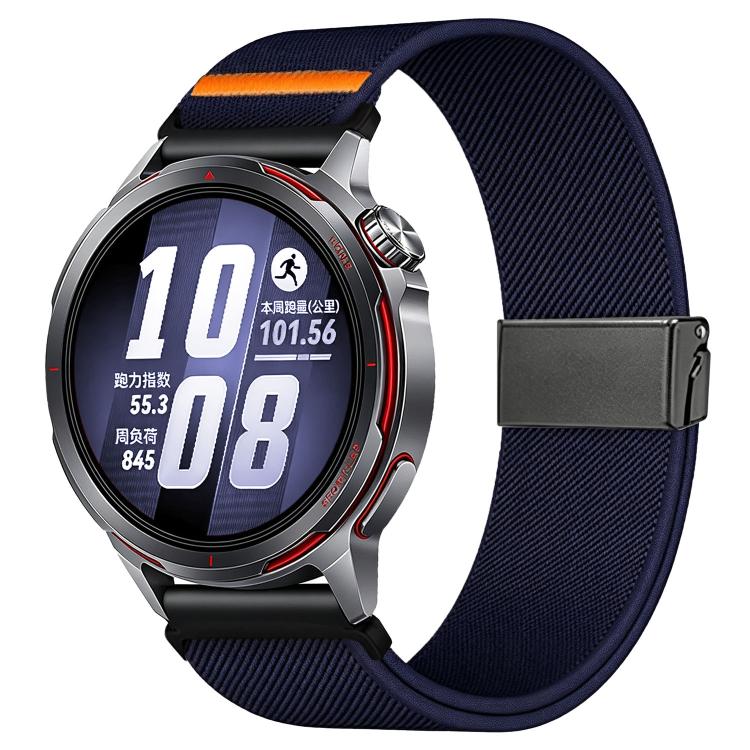 Stretch Nylon Titanium Gray Fly Horse Buckle Watch Band, 18mm, 20mm, 22mm