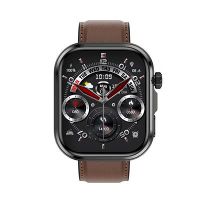G47 1.83 inch HD Color Screen BT Calling Smart Watch Vegan Leather Strap, Support Health Monitoring / HRV Function