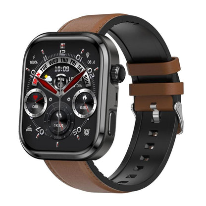G47 1.83 inch HD Color Screen BT Calling Smart Watch Vegan Leather Strap, Support Health Monitoring / HRV Function