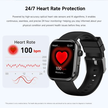 G47 1.83 inch HD Color Screen BT Calling Smart Watch Vegan Leather Strap, Support Health Monitoring / HRV Function