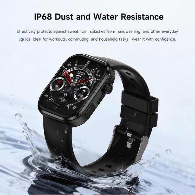 G47 1.83 inch HD Color Screen BT Calling Smart Watch Vegan Leather Strap, Support Health Monitoring / HRV Function