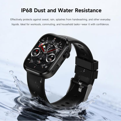 G47 1.83 inch HD Color Screen BT Calling Smart Watch Vegan Leather Strap, Support Health Monitoring / HRV Function