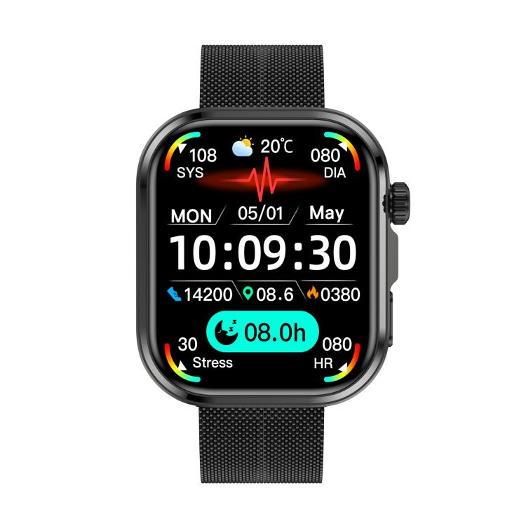 G47 1.83 inch HD Color Screen BT Calling Smart Watch Milan Steel Strap, Support Health Monitoring / HRV Function