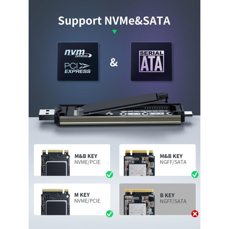 Lemorele SD3L M.2 NVMe SSD M Key PCIe External Tool-Free SSD Enclosure, SD3L